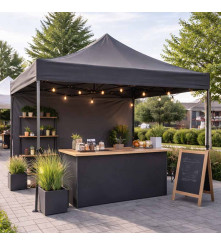 Pavilion gradina pliabil LUARO 3x3 m negru