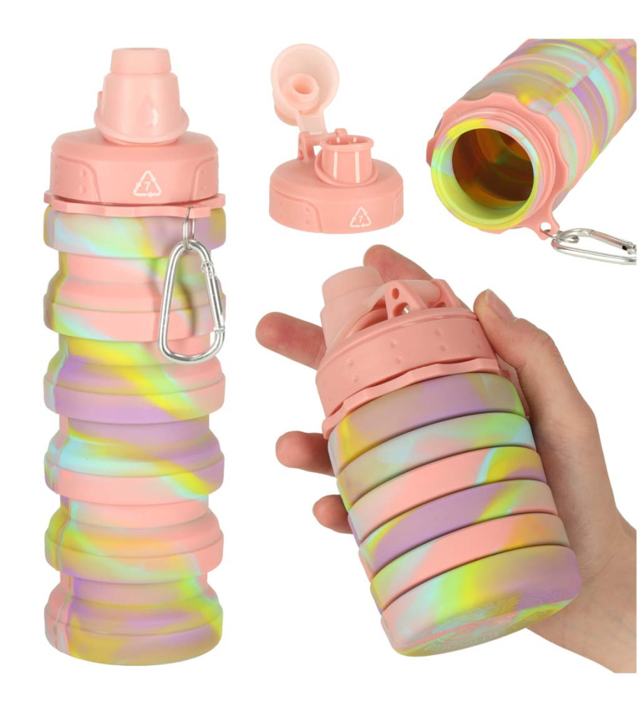 Sticla de apa pliabila 500ml rainbow (Unicorn) pentru copii