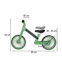 Bicicleta fara pedale cu LED Trike Fix Glow verde