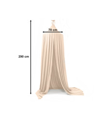 Baldachin bej deschis pentru pat copii, 290 cm (Baldachin Curtain)