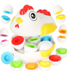 Puzzle oua Montessori cu forme si culori 12 buc copii