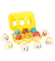 Jucarie educativa potrivirea formelor, oua Montessori cu animale, 6 buc