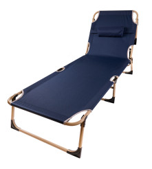 Pat pliabil camping LUARO 193 cm albastru inchis