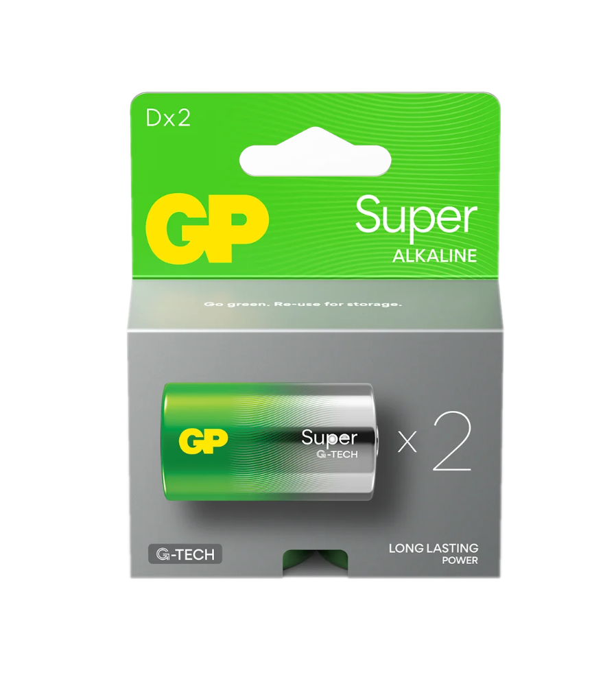 Set 2 Baterii alcaline GP LR20/D 1.5V performanta ridicata