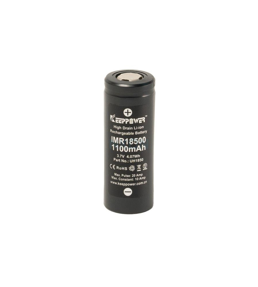 Acumulator Keeppower IMR18500 1100mAh - 10A Li-ion flat top