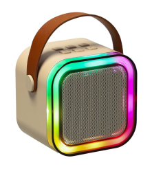 Set karaoke cu 2 microfoane boxa si wireless Bluetooth RGB LED