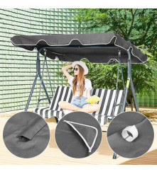 Copertină leagăn grădină impermeabilă 165x105 cm baldachin gri rezistent UV și ploaie