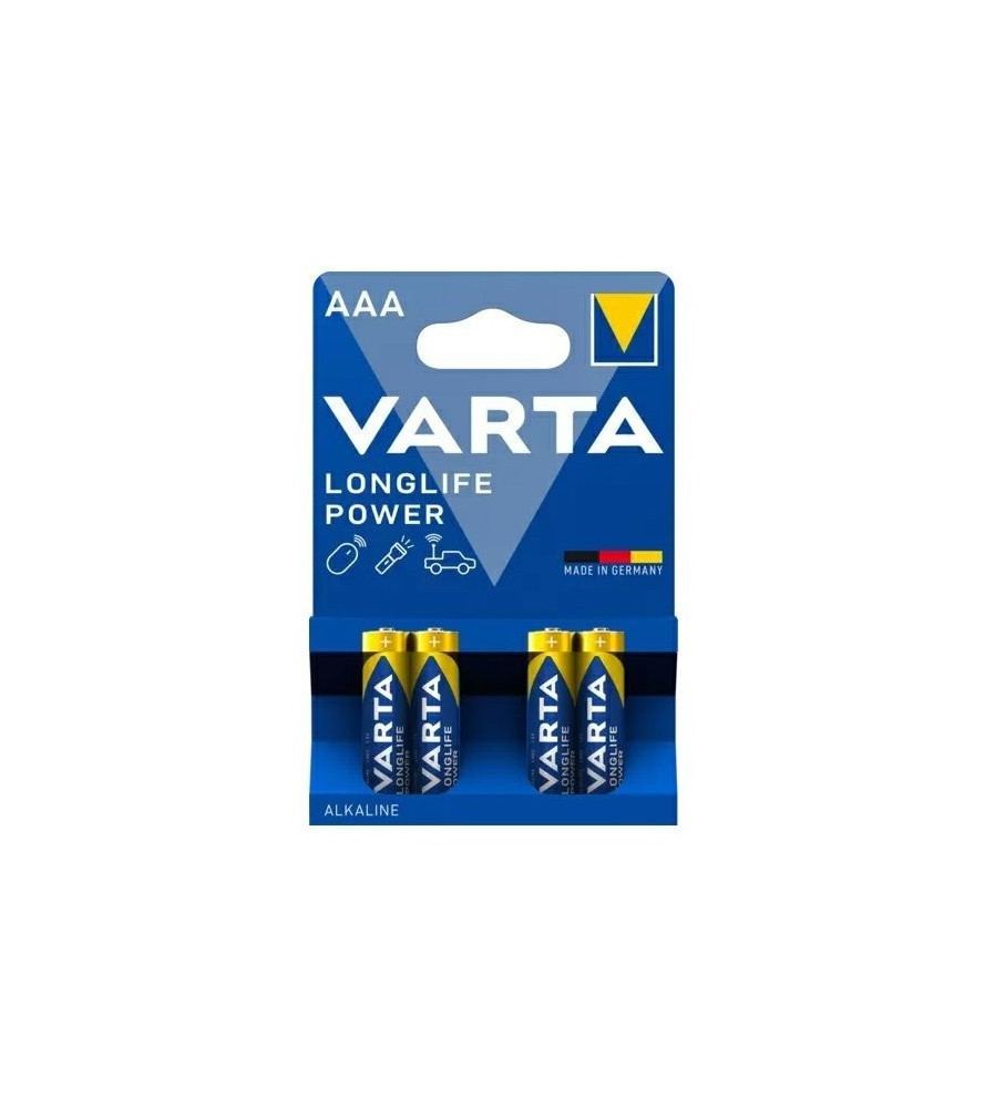 Set 4 Baterii Alcaline VARTA Longlife Power AAA R3 1.5V