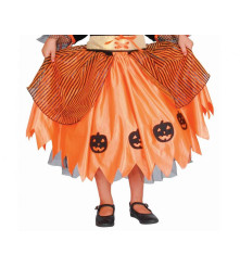 Costum Vrajitoare Dovleac pentru copii (3-4 ani) 92/104 cm rochie cu curea si palarie