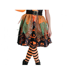 Costum Vrajitoare Dovleac copii 130/140 (9-10 Ani) rochie palarie curea si guler