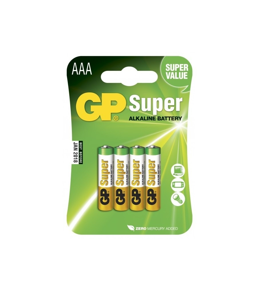 4 Baterii Alcaline GP Battery AAA LR03 1.5V