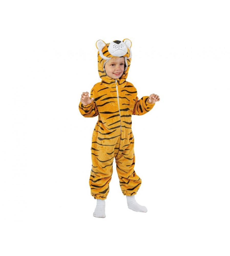 Costum Tigru pentru copii 92/104 (3-4 Ani) combinezon cu gluga