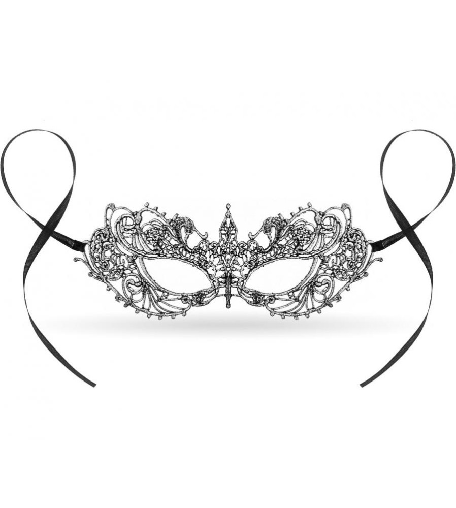 Masca carnaval dantela Silver Magic argintie 20.5 x 7.5 cm