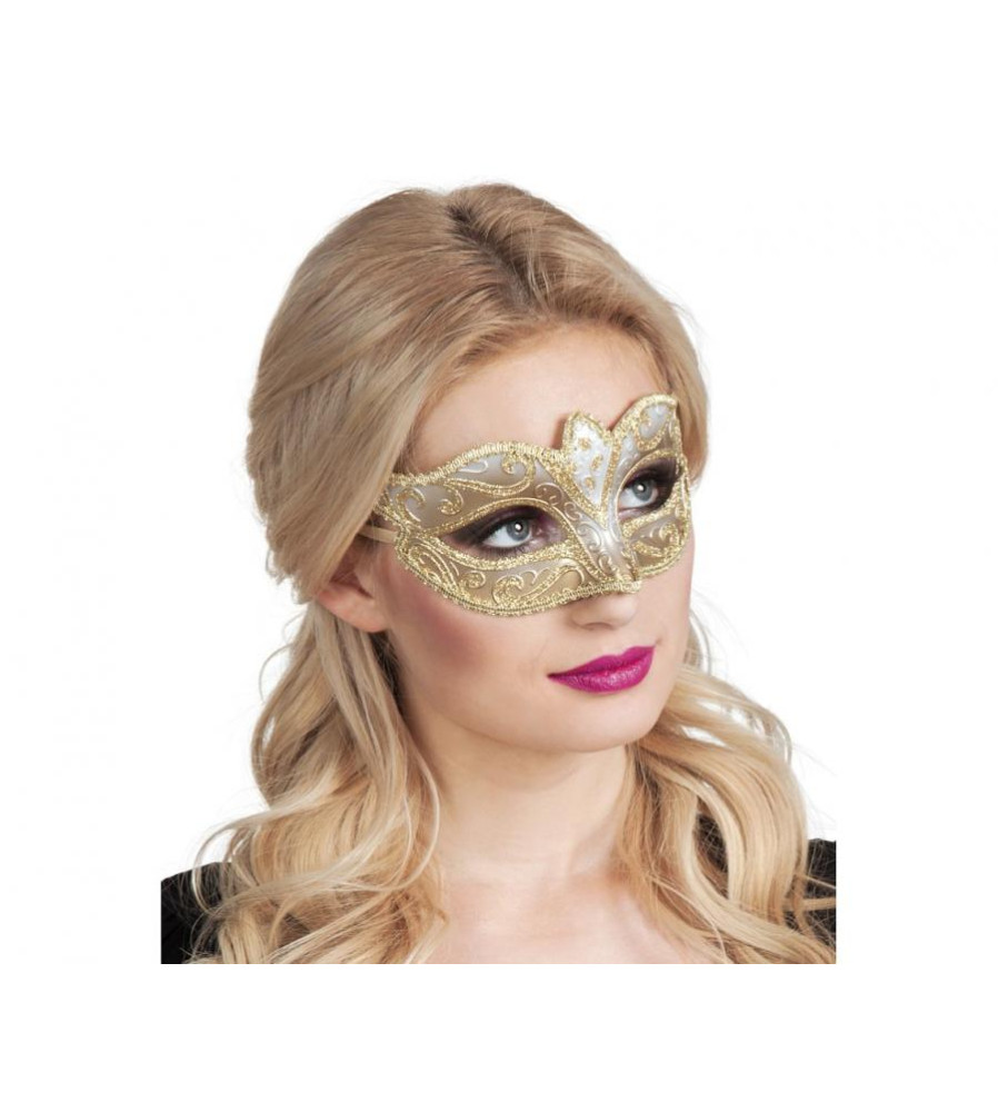 Masca carnaval Venetiana Felina aurie. marime universala