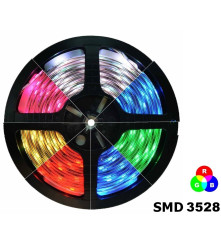 Bandă LED RGB SMD3528 12V IP20 60 LED/m Flexibila si Usor de Instalat 1M