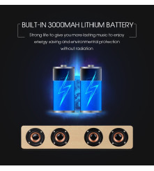 Boxa Bluetooth W8 12W Lemn AUX TF Card MP3 3000mAh