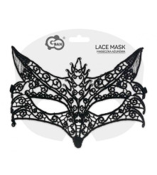 Masca carnaval dantela Wolf (lup) neagra