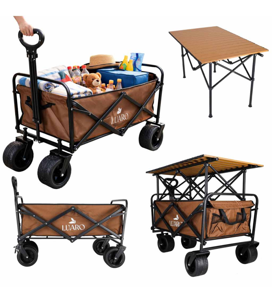 Carucior Pliabil De Plaja Premium Cu Masa 2 In 1 Capacitate 100 Kg