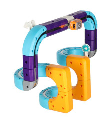 Set de Constructie Magnetic Circuit Masinute 127 Piese cu Vehicule Reincarcabile