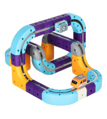 Set de Constructie Magnetic Circuit Masinute 127 Piese cu Vehicule Reincarcabile