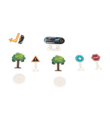 Set de Constructie Magnetic Circuit Masinute 127 Piese cu Vehicule Reincarcabile