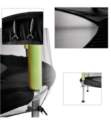 Trambulina Copii Gradina 140 cm cu Plasa Protectie si 10 Bile Verzi