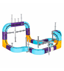Set Constructie Magnetic Circuit Masinute 87 Piese STEM cu Auto Reincarcabil
