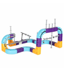 Set Constructie Magnetic Circuit Masinute 87 Piese STEM cu Auto Reincarcabil