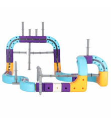 Set Constructie Magnetic Circuit Masinute 87 Piese STEM cu Auto Reincarcabil