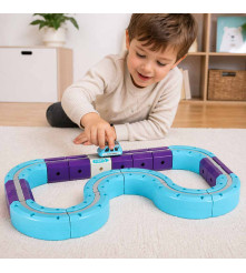 Set Constructie Magnetic Circuit Masinute 87 Piese STEM cu Auto Reincarcabil