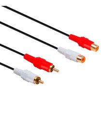 Cablu Prelungitor RCA Stereo 2x Tată–2x Mama, 0.5m Cupru