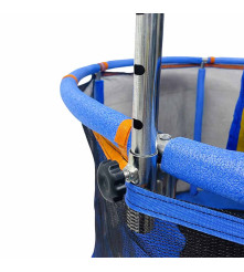 Trambulina Copii Gradina 155 cm Albastra cu Cos Baschet Hamac si Sac Box