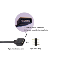 Cablu Splitter Y cu 4 Pini pentru Banda LED RGB Negru
