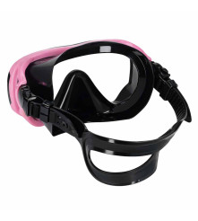 Set Snorkeling Masca si Tub Roz Negru cu Sticla Temperata