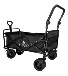 Carucior Pliabil pentru Plaja si Camping LUARO XL 120L cu Copertina Negru