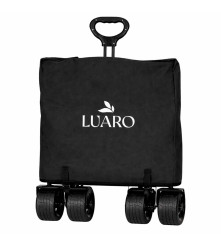 Carucior Pliabil pentru Plaja si Camping LUARO XL 120L cu Copertina Negru