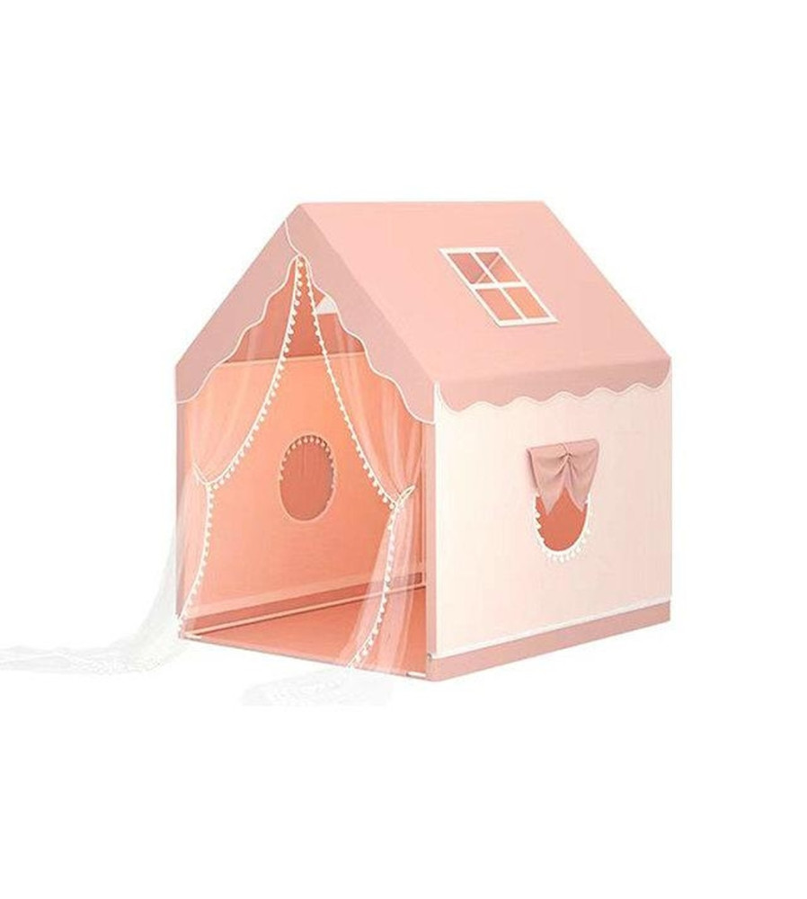 Cort de joacă pliabil pentru copii Tip Teepee Roz 130 cm