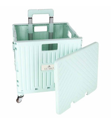 Carucior Cumparaturi Pliabil LUARO Verde 65L cu 4 Roti 360 si Maner Telescopic