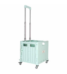 Carucior Cumparaturi Pliabil LUARO Verde 65L cu 4 Roti 360 si Maner Telescopic