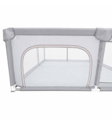Tarc Pliabil Copii 150x200 cm Gri cu Plasa Respirabila Cadru Metalic