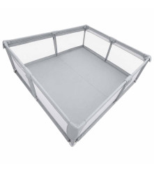 Tarc Pliabil Copii 150x200 cm Gri cu Plasa Respirabila Cadru Metalic