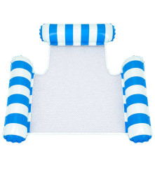 Fotoliu Gonflabil pentru Apa cu Plasa Sezlong 110x90 cm Albastru-Alb
