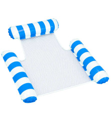Fotoliu Gonflabil pentru Apa cu Plasa Sezlong 110x90 cm Albastru-Alb