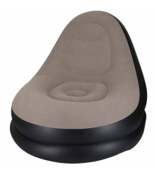 Fotoliu Gonflabil 2in1 cu Taburet Inclus 116x98x83 cm Sezlong de Relaxare Maro-Negru