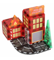 Blocuri Magnetice 3D Pompieri 48 Piese Joc Constructie STEM pentru Copii