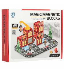 Blocuri Magnetice 3D Pompieri 48 Piese Joc Constructie STEM pentru Copii