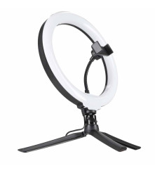 Lampa Circulara LED RGB 26 cm cu Stativ si Suport Telefon pentru Selfie Video Live
