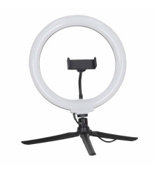 Lampa Circulara LED RGB 26 cm cu Stativ si Suport Telefon pentru Selfie Video Live