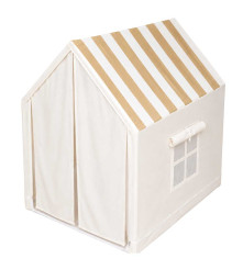 Cort de Joaca pentru Copii 128x120x105 cm Pliabil Maro/Crem cu Dungi