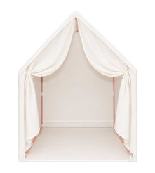 Cort de Joaca pentru Copii 128x120x105 cm Pliabil Maro/Crem cu Dungi